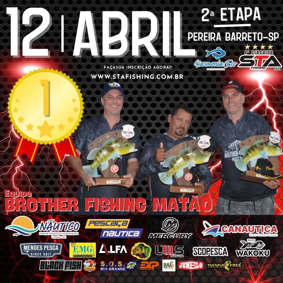 Classificação Pereira Barreto - Segunda etapa do Circuito STA FISHING 2025